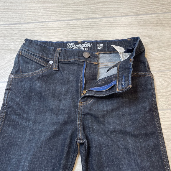 Wrangler Retro Slim Boot Dark Wash Western Cowboy Jeans Boy’s Size 12 Reg - Picture 5 of 12